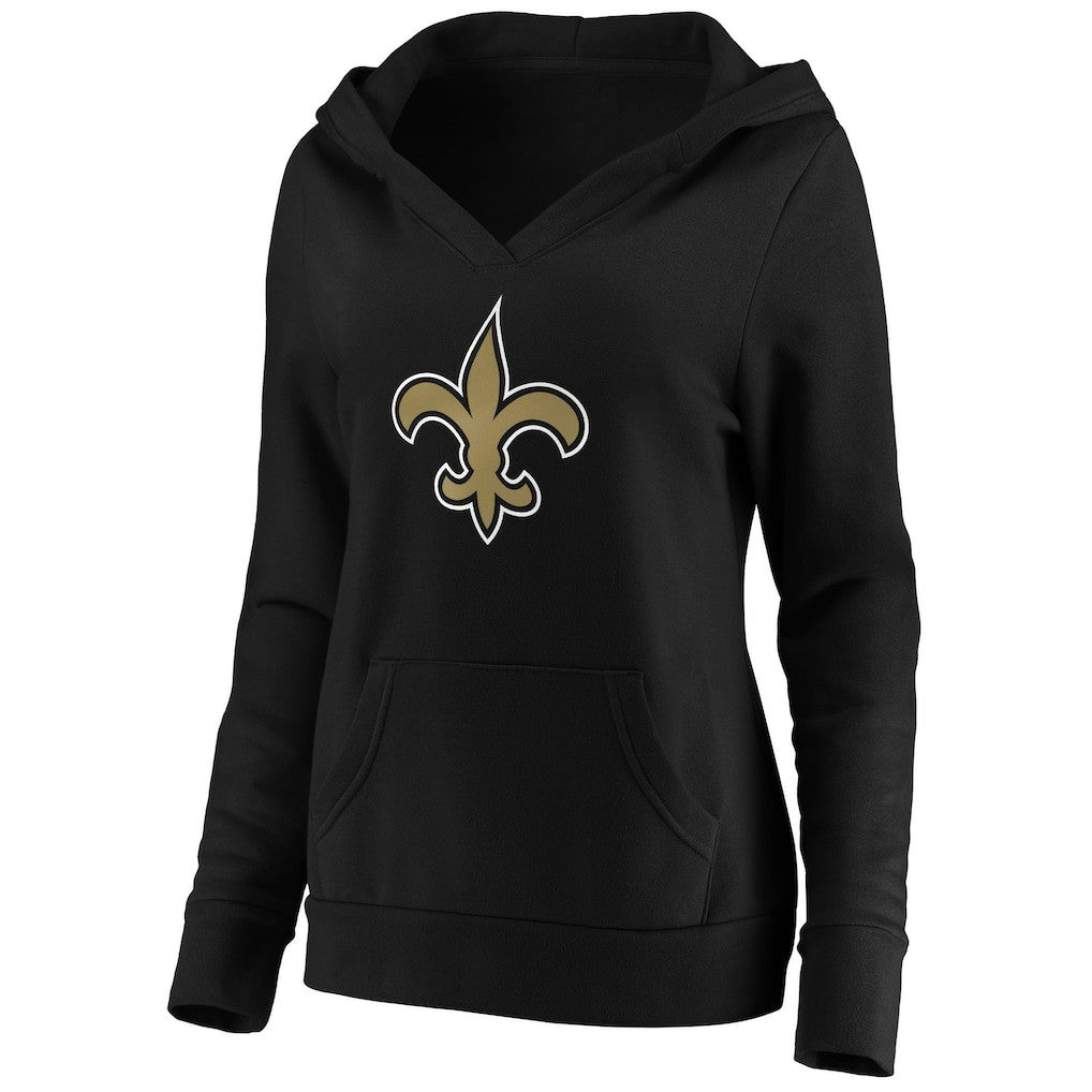 New Orleans Saints Women's Primary Team Logo V-Neck Pullover Hoodie | NFL Near me