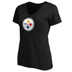 Pittsburgh Steelers Women's Primary Logo V-Neck T-Shirt | NFL Online