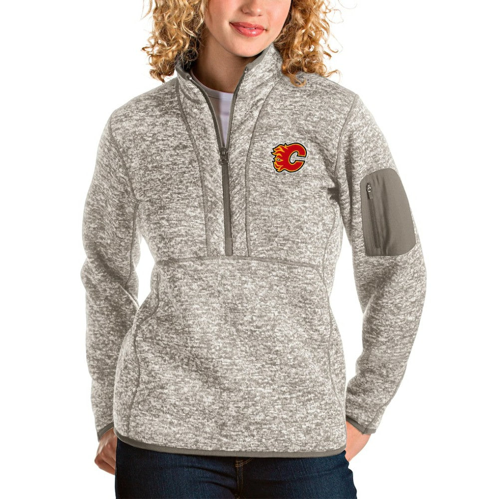 Calgary Flames Antigua Women's Fortune Half-Zip Sweatshirt -  NHL Sweatshirts