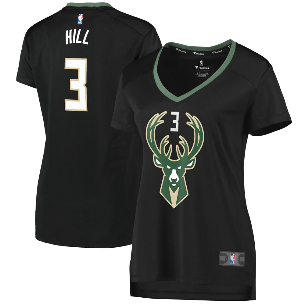 Black George Hill Milwaukee Bucks Women's Fast Break Replica Player Jersey | NBA