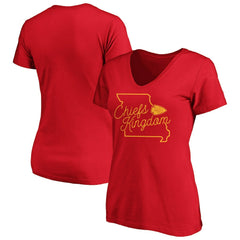 Kansas City Chiefs Women's Iconic Script State V-Neck T-Shirt | NFL New