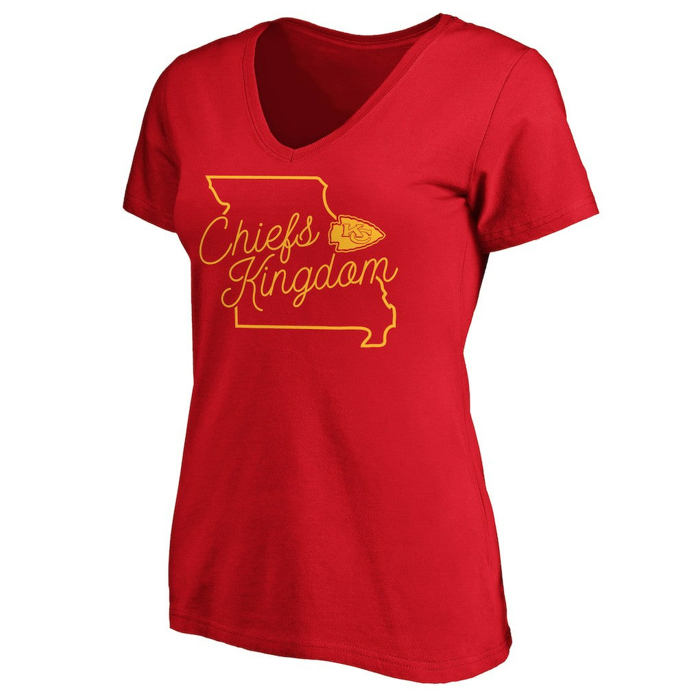 Kansas City Chiefs Women's Iconic Script State V-Neck T-Shirt | NFL New