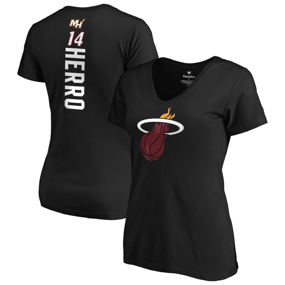 Black Tyler Herro Miami Heat Women's Team Playmaker Name & Number T-Shirt | NBA