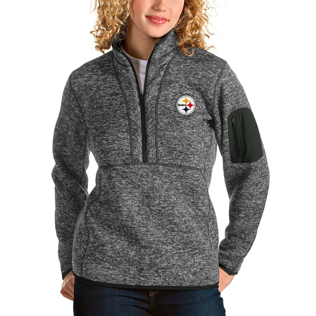 Pittsburgh Steelers Antigua Women's Fortune Half-Zip Pullover Jacket | NFL Hot