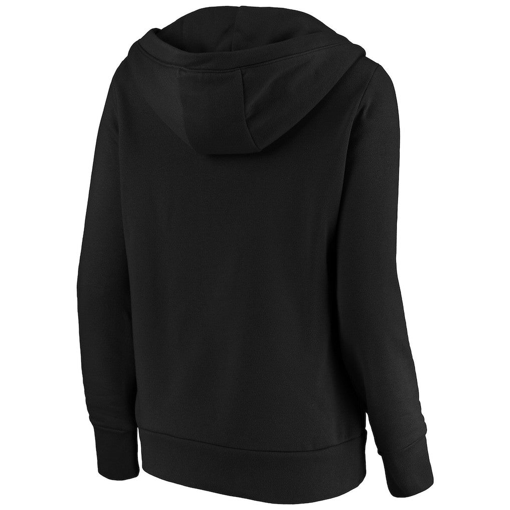 Black Brooklyn Nets Women's Primary Logo V-Neck Pullover Hoodie | NBA