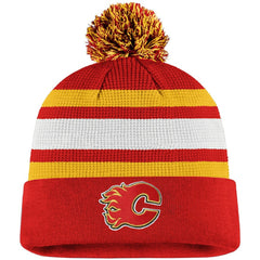 Calgary Flames Fanatics Authentic Pro Cuffed Pom Knit Hat -  NHL Hats