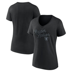 Las Vegas Raiders Women's Iconic Script State V-Neck T-Shirt | NFL Online