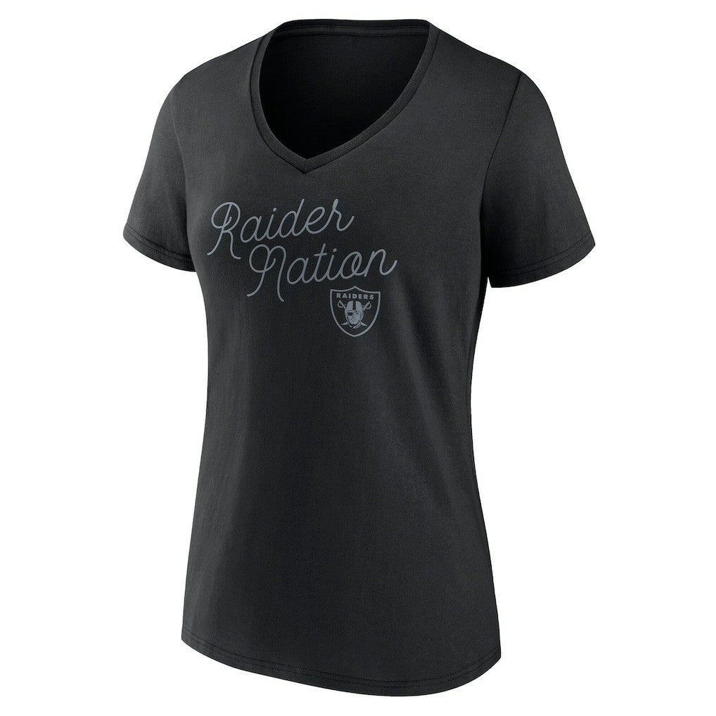 Las Vegas Raiders Women's Iconic Script State V-Neck T-Shirt | NFL Online