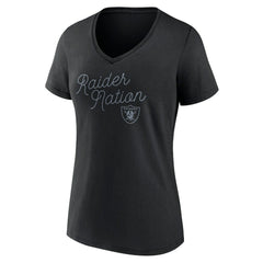 Las Vegas Raiders Women's Iconic Script State V-Neck T-Shirt | NFL Online