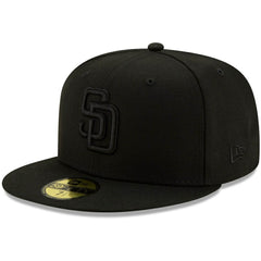 San Diego Padres New Era Black on Black 59FIFTY Fitted Hat - MLB Hats