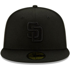 San Diego Padres New Era Black on Black 59FIFTY Fitted Hat - MLB Hats