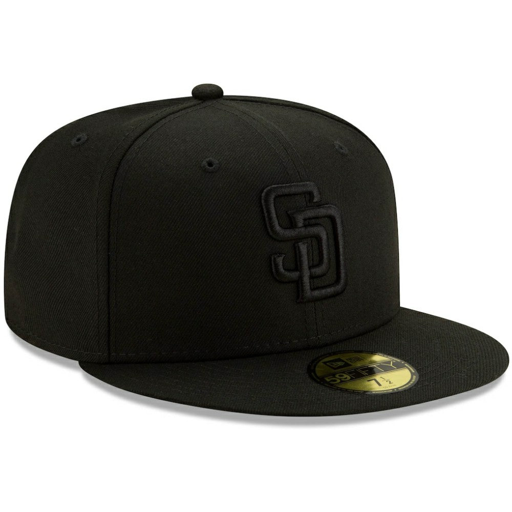 San Diego Padres New Era Black on Black 59FIFTY Fitted Hat - MLB Hats