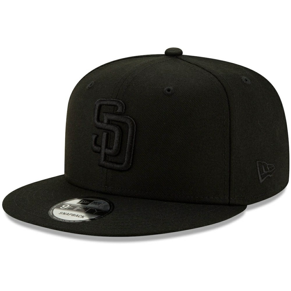San Diego Padres New Era Black on Black 9FIFTY Snapback Adjustable Hat - MLB Hats