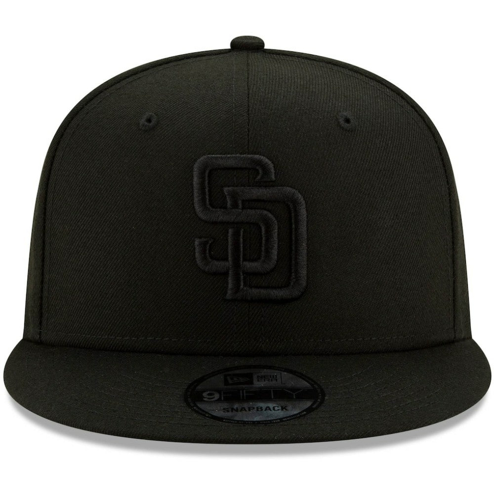 San Diego Padres New Era Black on Black 9FIFTY Snapback Adjustable Hat - MLB Hats