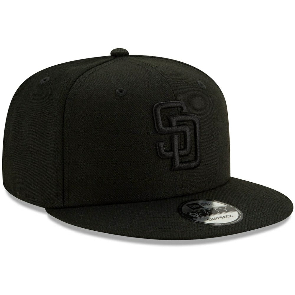San Diego Padres New Era Black on Black 9FIFTY Snapback Adjustable Hat - MLB Hats