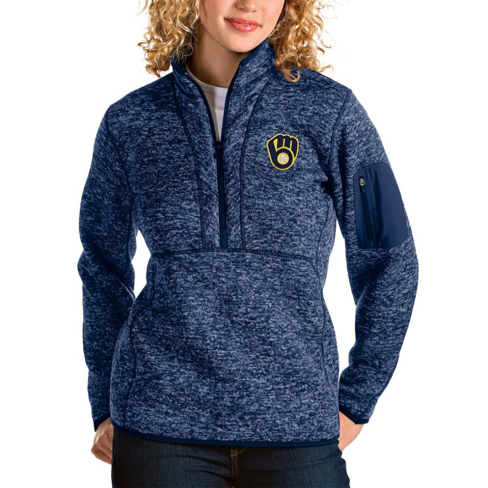Milwaukee Brewers Antigua Women's Fortune Half-Zip Pullover Jacket - MLB Jackets