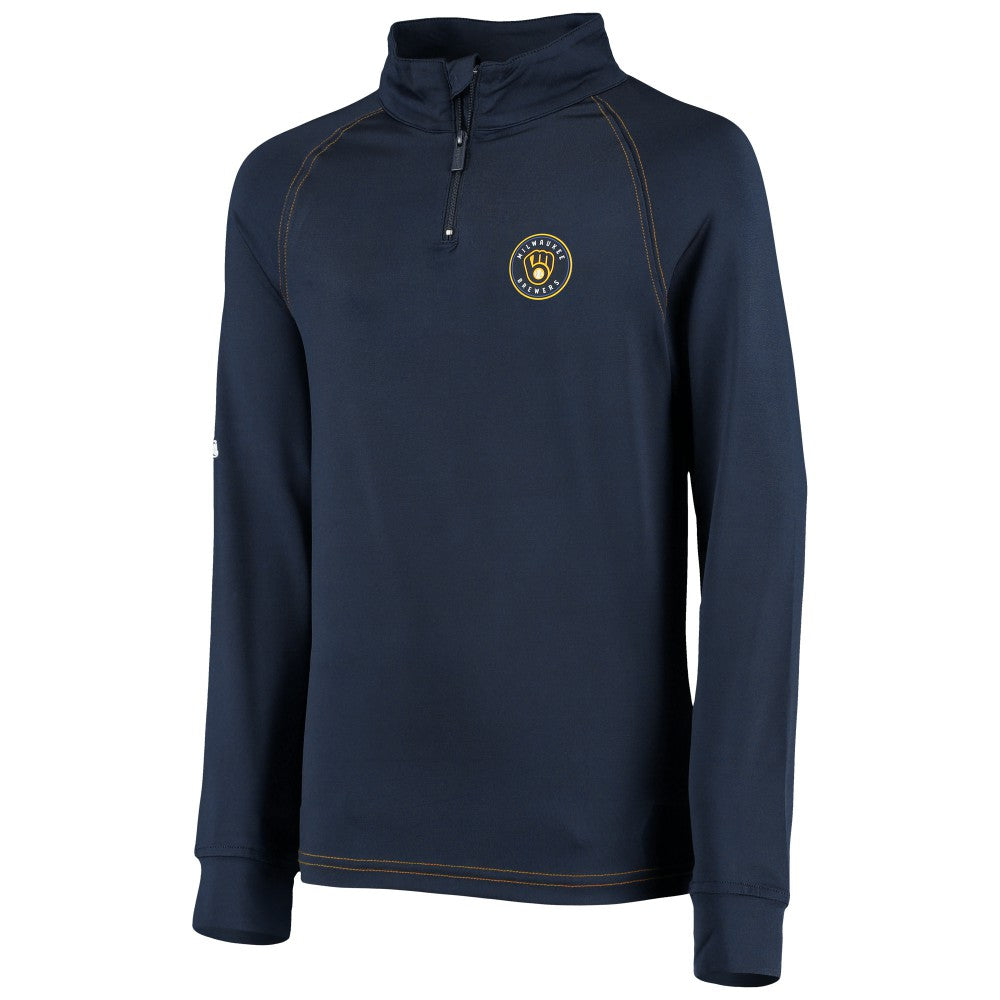 Milwaukee Brewers Stitches Youth Raglan Quarter-Zip Jacket - MLB Jackets