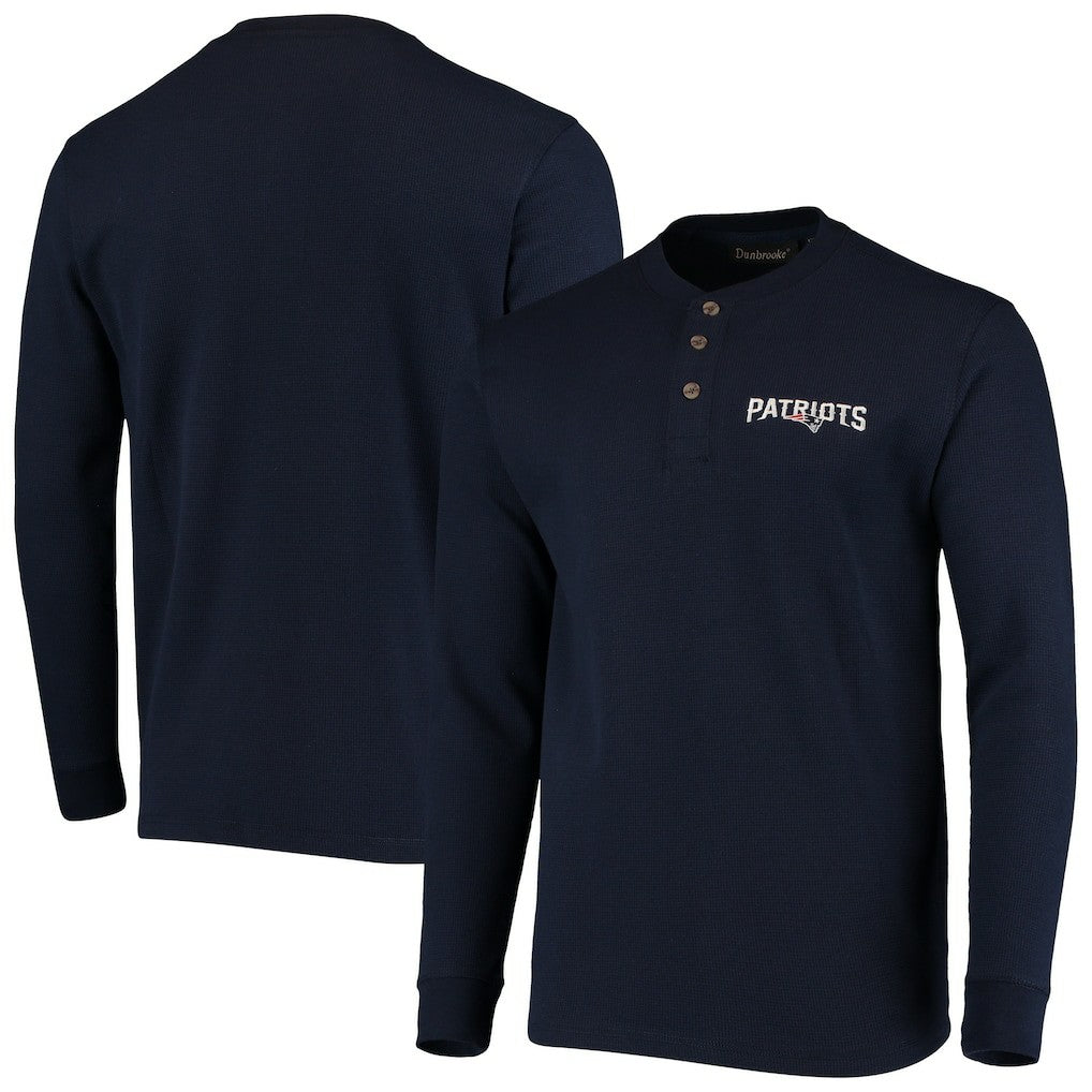 New England Patriots Dunbrooke Logo Maverick Thermal Henley Long Sleeve T-Shirt | NFL On sale