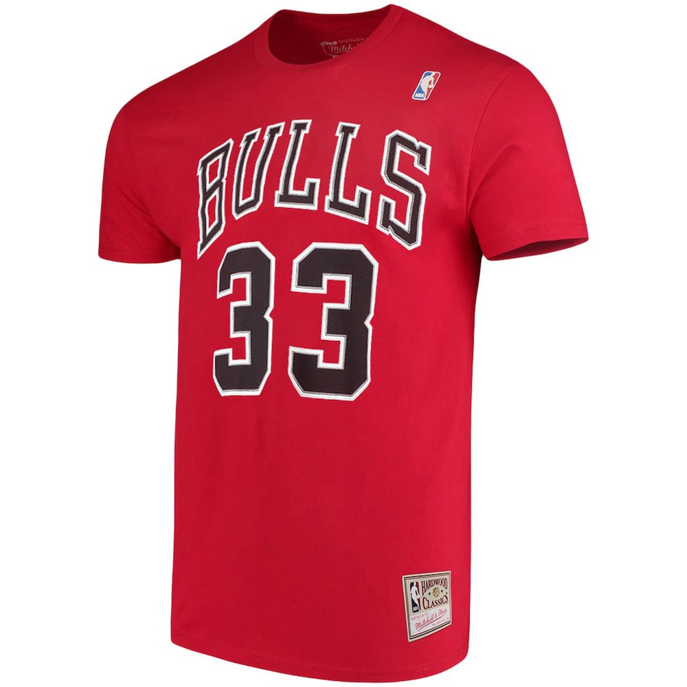 Red Scottie Pippen Chicago Bulls Hardwood Classics Name & Number Player T-Shirt sale | NBA