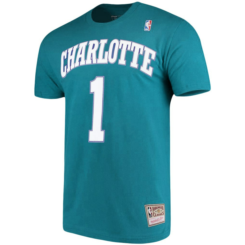 Teal Muggsy Bogues Charlotte Hornets Hardwood Classics Name & Number Player T-Shirt | NBA