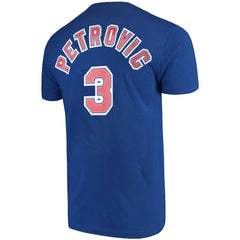Royal Drazen Petrovic Brooklyn Nets Hardwood Classics Name & Number Player T-Shirt | NBA