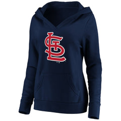 St. Louis Cardinals Fanatics Women's Official Logo Crossover V-Neck Pullover Hoodie - MLB Hoodies