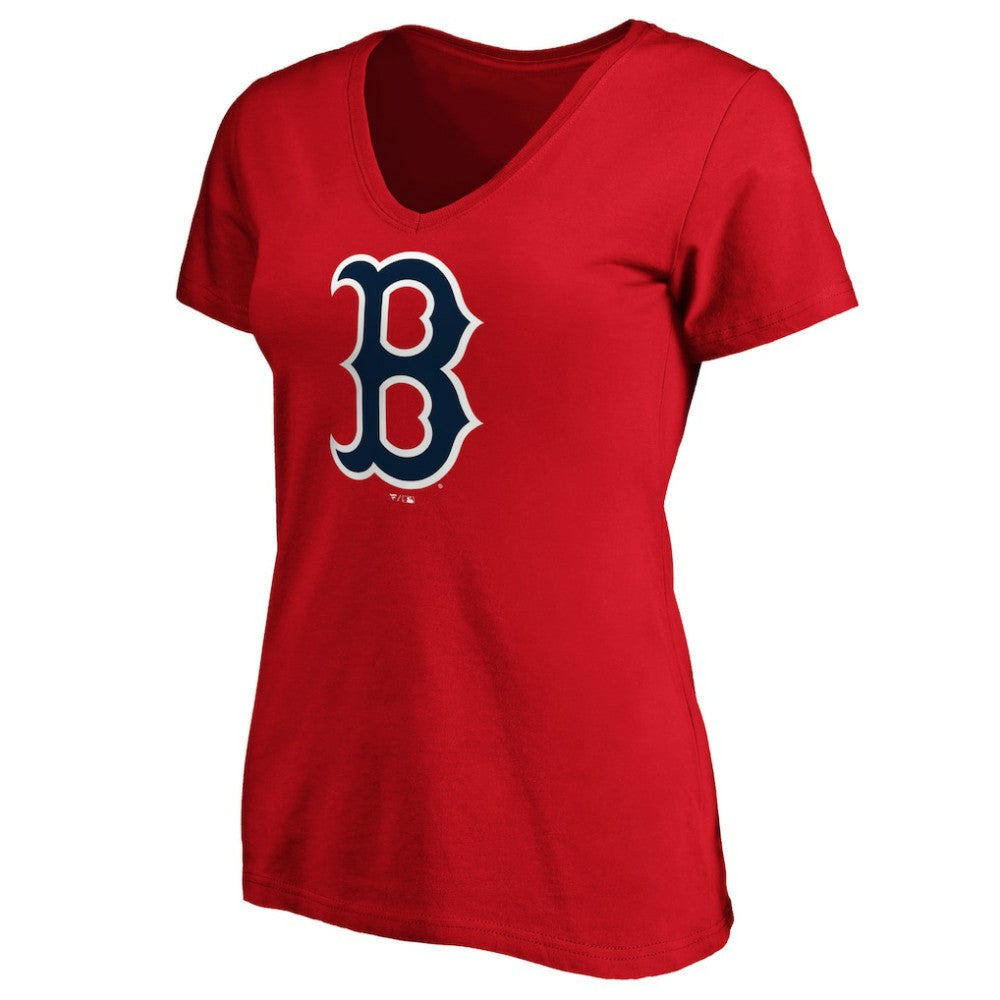 Boston Red Sox Fanatics Women's Core Official Logo V-Neck T-Shirt - MLB T-shirts