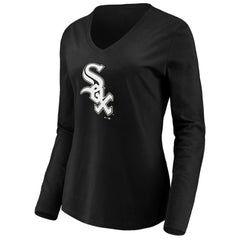 Chicago White Sox Fanatics Women's Official Logo Long Sleeve V-Neck T-Shirt - MLB T-shirts