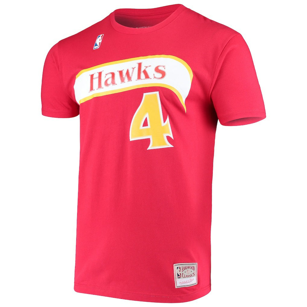 Red Spud Webb Atlanta Hawks Hardwood Classics Name & Number T-Shirt | NBA
