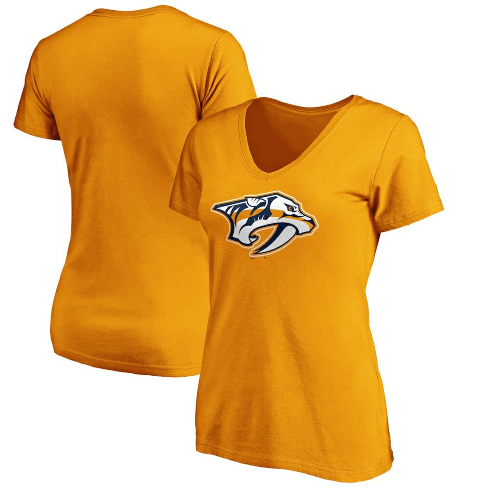 Nashville Predators Fanatics Women's Primary Logo V-Neck T-Shirt -  NHL T-shirts