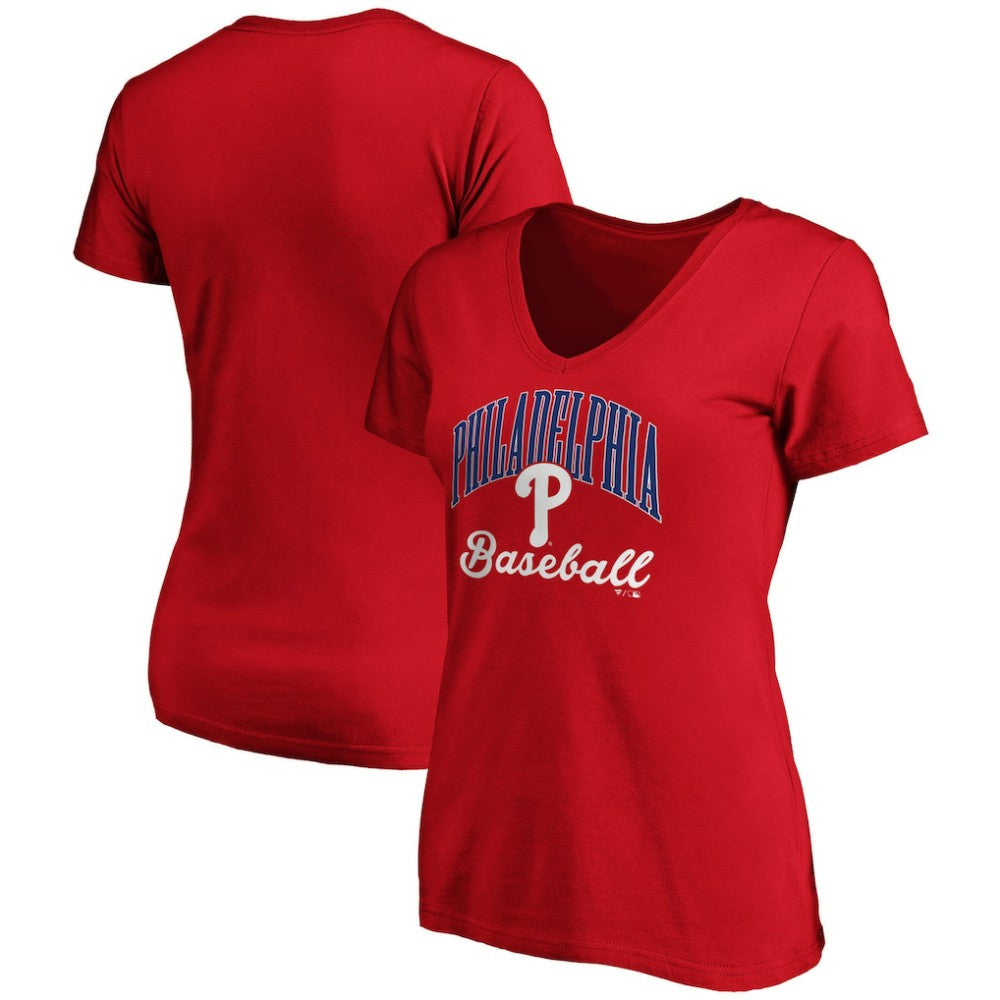 Philadelphia Phillies Fanatics Women's Victory Script V-Neck T-Shirt - MLB T-shirts