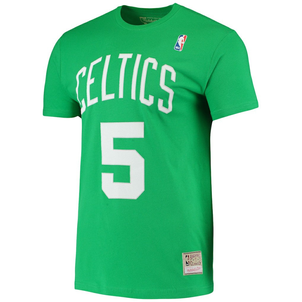 Kelly Green Kevin Garnett Boston Celtics Hardwood Classics Stitch Name & Number T-Shirt | NBA