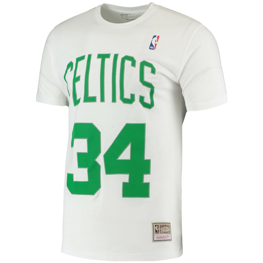 White Paul Pierce Boston Celtics Hardwood Classics Stitch Name & Number T-Shirt | NBA
