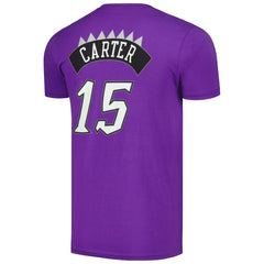Purple Vince Carter Toronto Raptors Hardwood Classics Stitch Name & Number T-Shirt | NBA