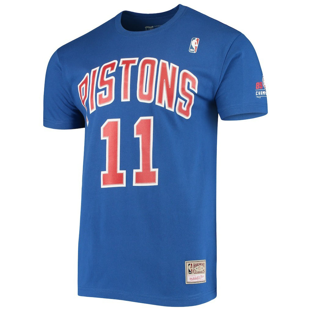 Blue Isiah Thomas Detroit Pistons Hardwood Classics Stitch Name & Number T-Shirt sale | NBA
