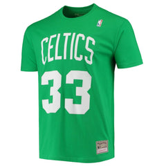Kelly Green Larry Bird Boston Celtics Hardwood Classics Stitch Name & Number T-Shirt | NBA