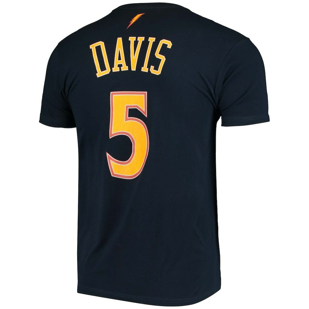 Navy Baron Davis Golden State Warriors Hardwood Classics Stitch Name & Number T-Shirt sale | NBA