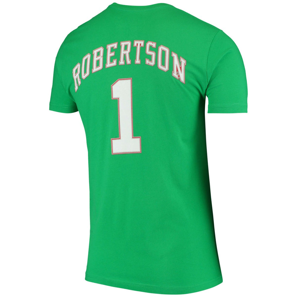 Green Oscar Robertson Milwaukee Bucks Hardwood Classics Stitch Name & Number T-Shirt | NBA