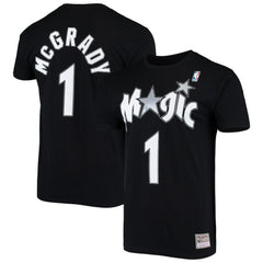 Black Tracy McGrady Orlando Magic Hardwood Classics Stitch Name & Number T-Shirt | NBA