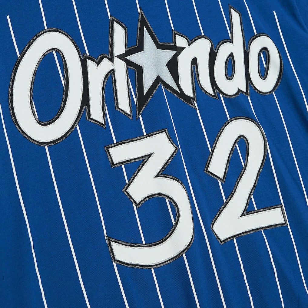 Blue Shaquille O'Neal Orlando Magic Hardwood Classics Stitch Name & Number T-Shirt | NBA