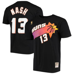 Black Steve Nash Phoenix Suns Hardwood Classics Stitch Name & Number T-Shirt | NBA