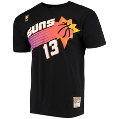 Black Steve Nash Phoenix Suns Hardwood Classics Stitch Name & Number T-Shirt | NBA