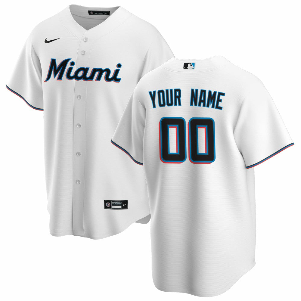 Miami Marlins Nike Home Replica Custom Jersey - MLB Jerseys