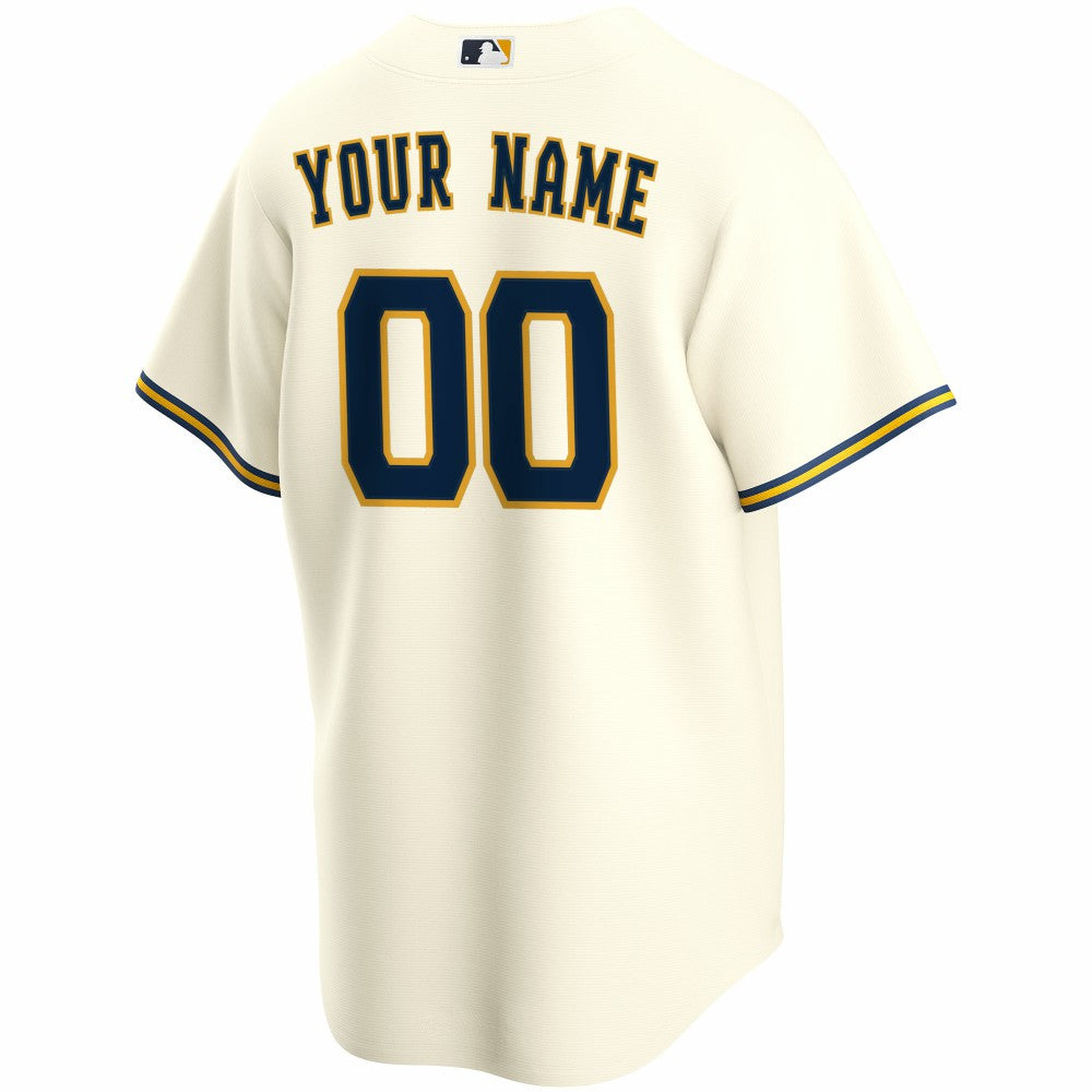 Milwaukee Brewers Nike Home Replica Custom Jersey - MLB Jerseys