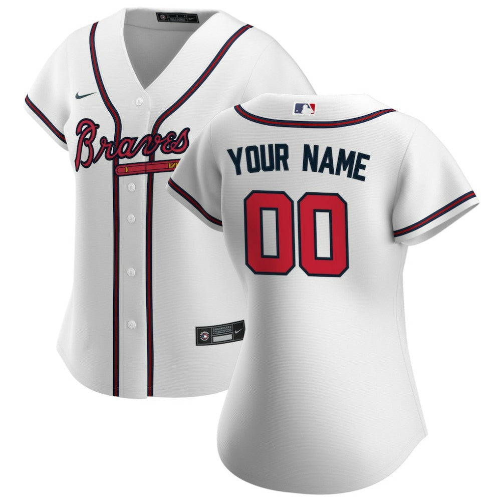 Atlanta Braves Nike Women's Home Replica Custom Jersey - MLB Jerseys