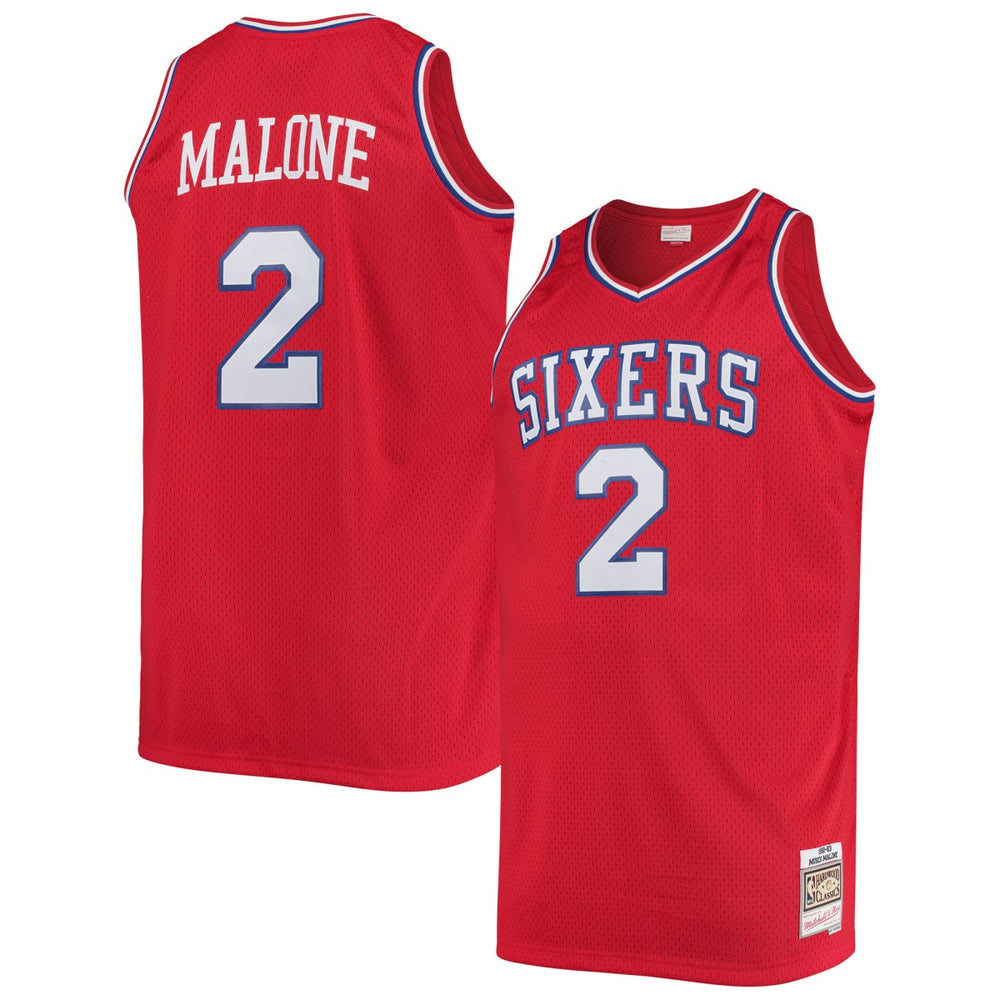 Red Moses Malone Philadelphia 76ers 1982/83 Big & Tall Hardwood Classics Swingman Jersey | NBA