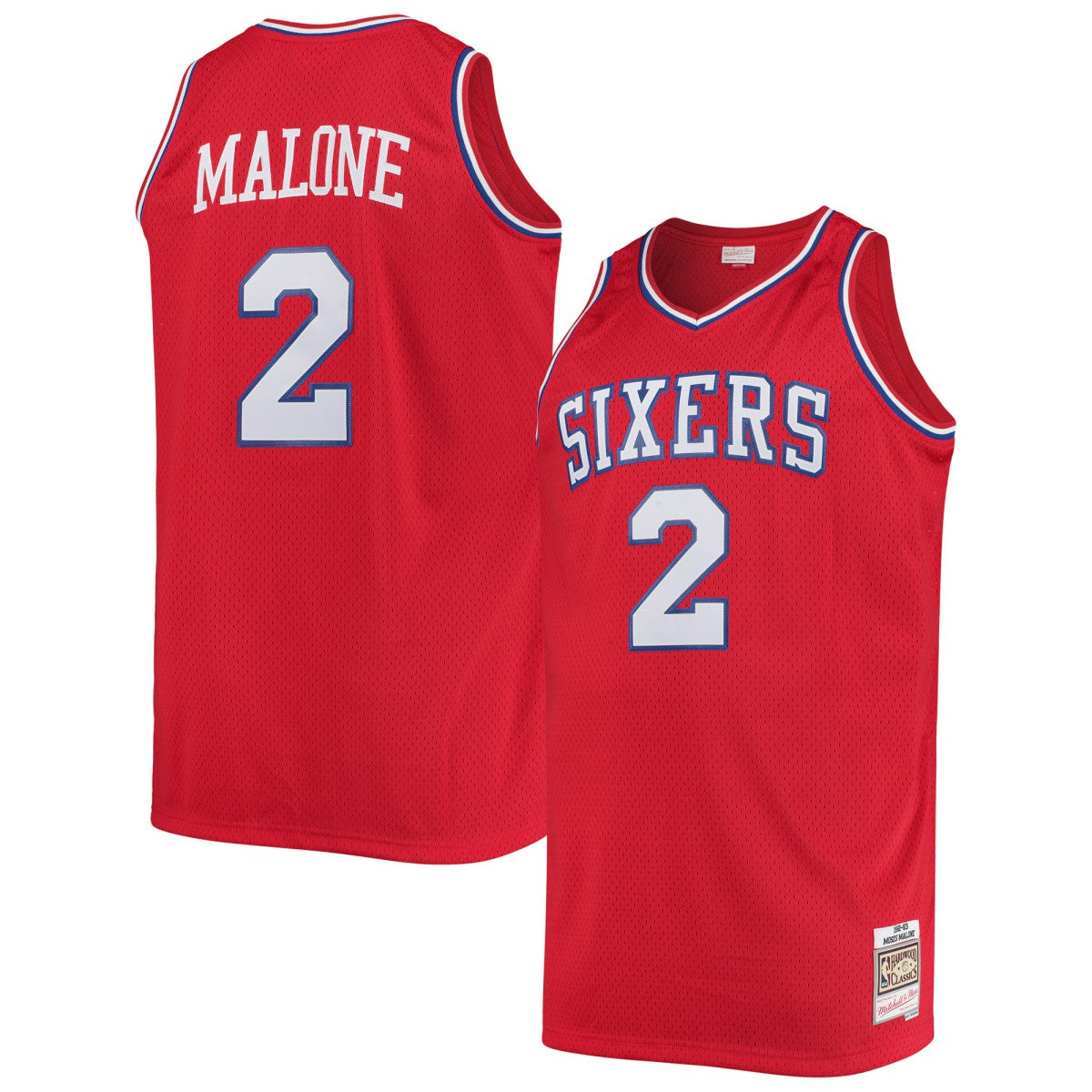 Red Moses Malone Philadelphia 76ers 1982/83 Big & Tall Hardwood Classics Swingman Jersey | NBA