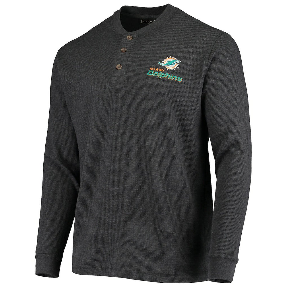 Miami Dolphins Dunbrooke Logo Maverick Thermal Henley Long Sleeve T-Shirt | NFL Discount