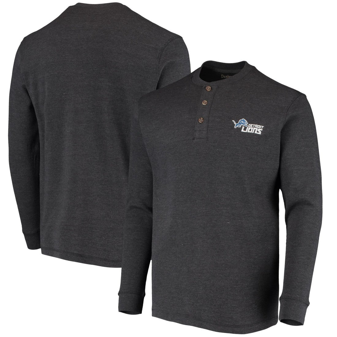 Detroit Lions Dunbrooke Logo Maverick Thermal Henley Long Sleeve T-Shirt | NFL Hot