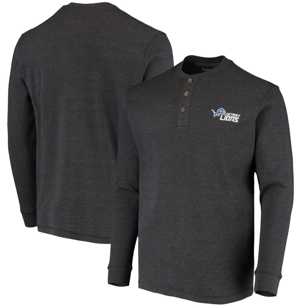 Detroit Lions Dunbrooke Logo Maverick Thermal Henley Long Sleeve T-Shirt | NFL Hot